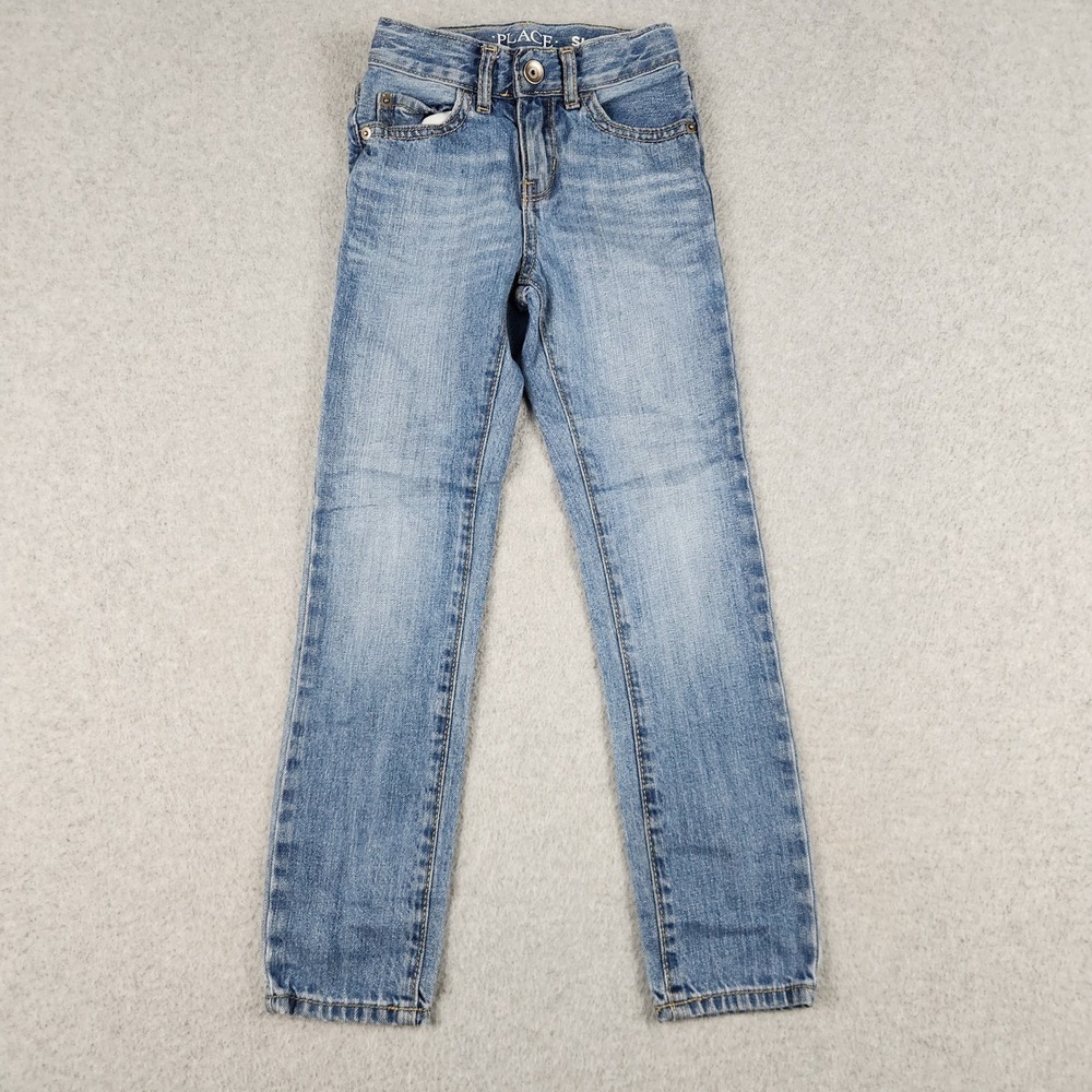 The Children's Place Jeans Kids 6 Blue Denim Medium Wash Slim Fit Skinny Grunge